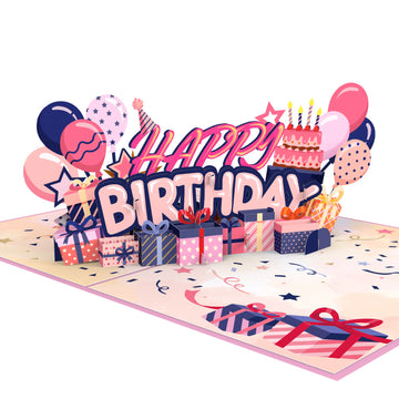 Happy Birthday (Pink) Pop-Up Card