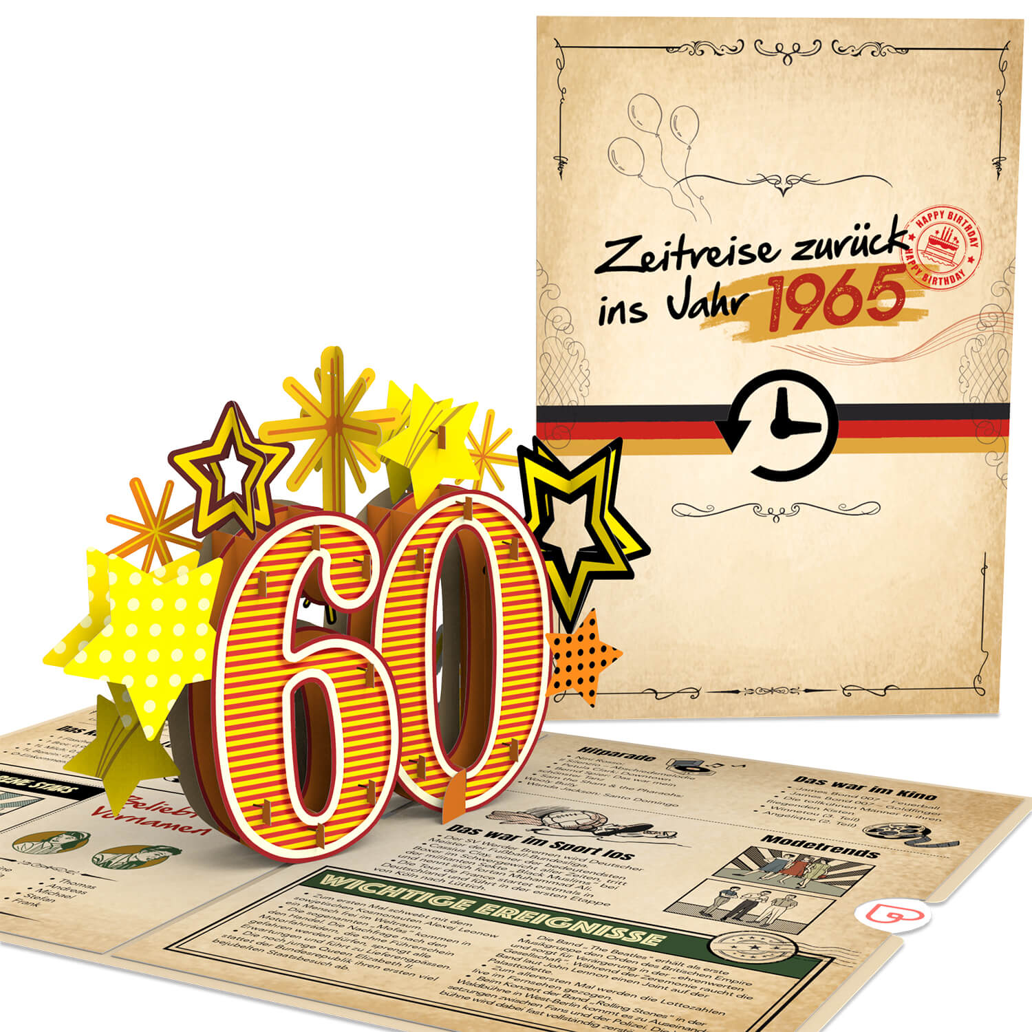 Zur¨¹ck ins Jahr 1965 Pop-Up Karte