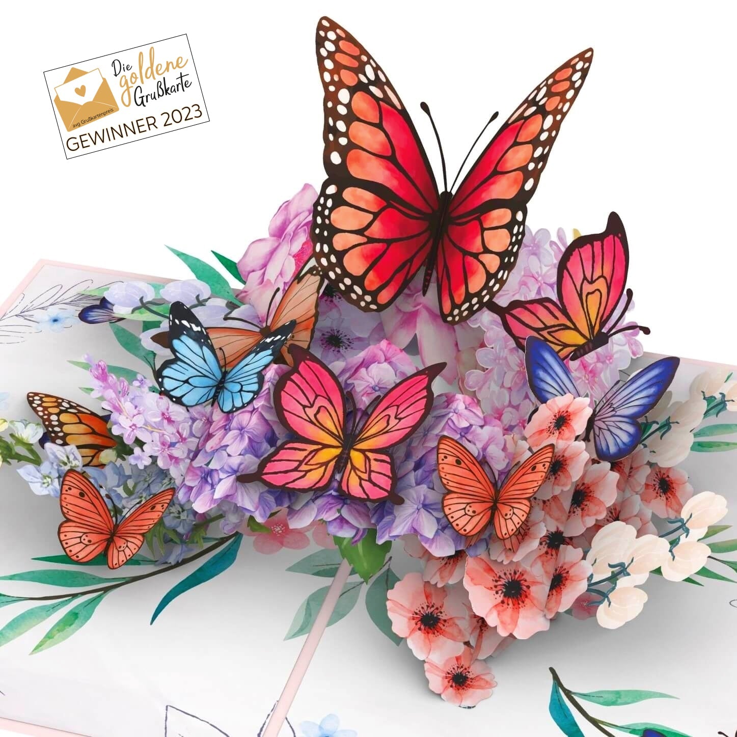Butterflies on flowers Pop-Up Card