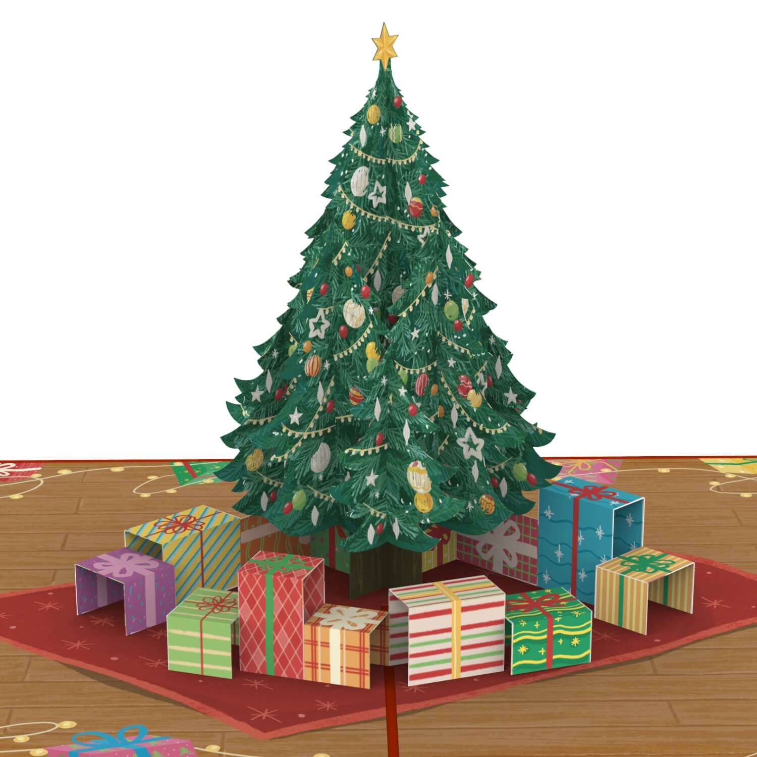 Christmas tree with gifts Pop-Up Card